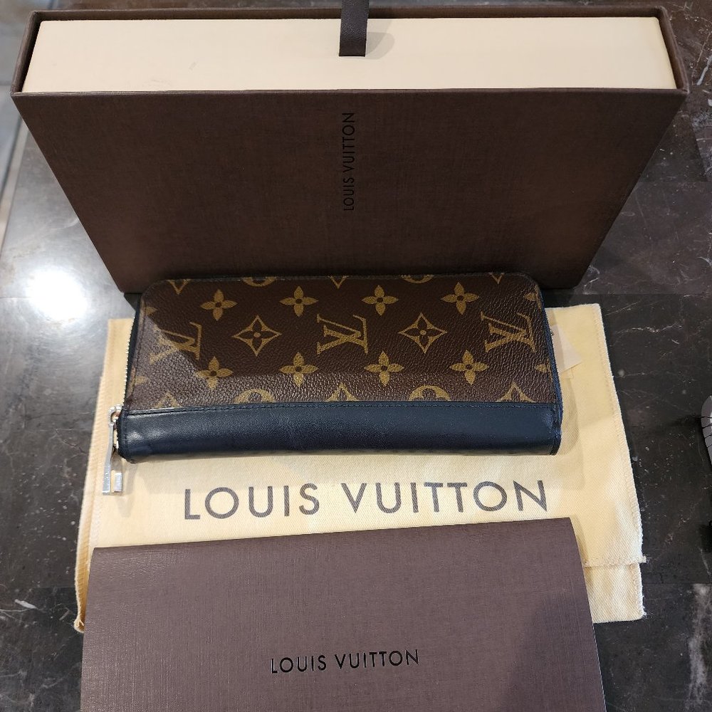 SOLD—AUTHENTIC LOUIS VUITTON Monogram Macassar Vertical Zippy Wallet